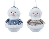 Sneeuwpop polyester d8h12 cm a2 kerst - Decoris
