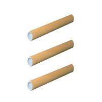 Poster koker van karton - Set van 6x stuks - 330 x 40 mm - Bruin - Verzendkokers - Voor A4 formaat p