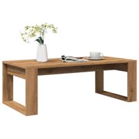 Salontafel 102x50x35 cm bewerkt hout artisanaal eikenkleurig
