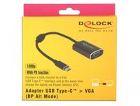 DeLOCK 62989 video kabel adapter 0,2 m USB Type-C VGA (D-Sub) Grijs - thumbnail