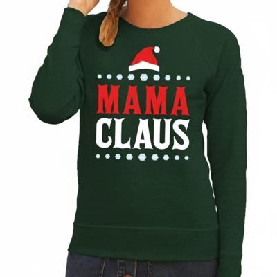 Kersttrui / sweater voor dames - Mama Claus - groen - Kerstfeest / party
