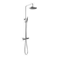 Hotbath Cobber X Opbouw Regendoucheset Met Thermostaatkraan, Hoofddouche 30cm En Staafhanddouche Chroom