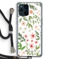 Botanical sweet flower heaven: Oppo Find X3 Transparant Hoesje met koord