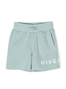 Givenchy Kids short en coton à logo imprimé - Bleu