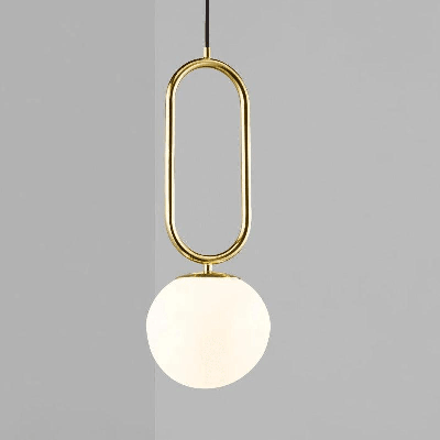 Hanglamp Shapes Design For The People messing en opaalglas E27 fitting