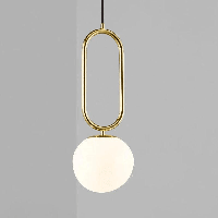 Hanglamp Shapes Design For The People messing en opaalglas E27 fitting