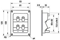 Visaton Dubbele aansluitterminal BT 95/75 1 stuk(s) - thumbnail