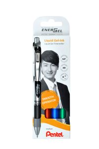 Gelschrijver Pentel Energel BL77 0.4mm blister ÃƒÆ' 4 stuks assorti