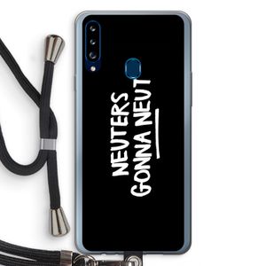 Neuters (zwart): Samsung Galaxy A20s Transparant Hoesje met koord
