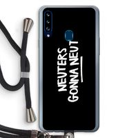 Neuters (zwart): Samsung Galaxy A20s Transparant Hoesje met koord