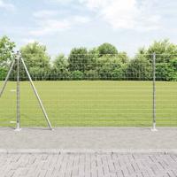 VidaXL Hek met paal zilver 1,2 x 10 m staal