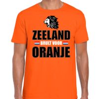 Oranje t-shirt Zeeland brult voor oranje heren - Holland / Nederland supporter shirt EK/ WK - thumbnail