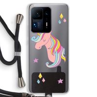 Roze eenhoorn: Xiaomi Mi Mix 4 Transparant Hoesje met koord