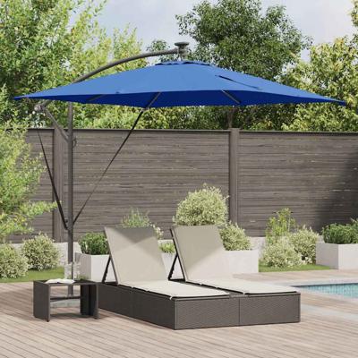 Cantilever Banana Parasol met slot Blauw 249 x 249 x 250 cm