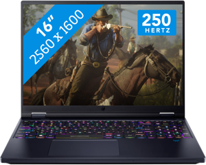 Acer Predator PH16-72-981U Intel® Core™ i9 i9-14900HX Laptop 40,6 cm (16") WQXGA 32 GB DDR5-SDRAM 2 TB SSD NVIDIA GeForce RTX 4080 Wi-Fi 7 (802.11be) Windows 11 Home Zwart