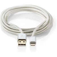 Data- en Oplaadkabel | Apple Lightning 8-pins male - USB A male | 3,0 m | Aluminium - thumbnail