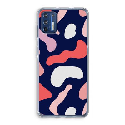 Memphis Shapes Pink: Motorola Moto G9 Plus Transparant Hoesje
