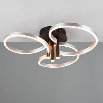 Trio Gekrulde led plafondlampCaruso RVS - Ø 65,5cm - 648110605