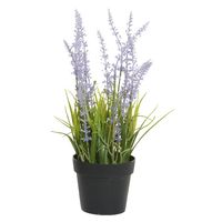 Lavendel kunstplant in pot - lila paars - D15 x H30 cm