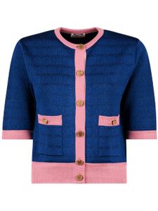 Bally cardigan à logo en jacquard - Bleu