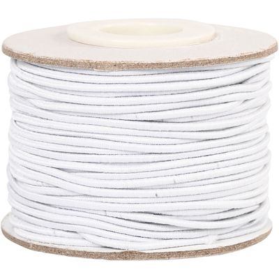 Creativ Company Elastiek dikte 1mm wit, 25m