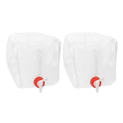 Jerrycan/watertank met kraan - 2x - opvouwbaar - 10 liter - outdoor/kamperen