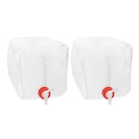 Jerrycan/watertank met kraan - 2x - opvouwbaar - 10 liter - outdoor/kamperen Jerrycan/watertank met kraan - 2x - opvouwbaar - 10 liter - outdoor/kamperen
