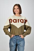 Marant Etoile trui Houston SW0006FA-A1M08E ecru/dark khaki