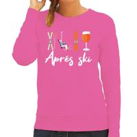 Apres ski sweater dames - Apres ski - roze - wintersport - grappig - skieen/snowboarden