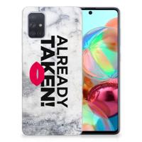 Samsung Galaxy A71 | Siliconen hoesje | met naam Already Taken White