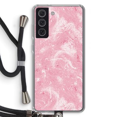 Abstract Painting Pink: Samsung Galaxy S21 FE Transparant Hoesje met koord