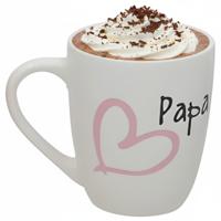 Gerimport Vaderdag cadeau mok - wit - 360 ml - hartjes - liefde