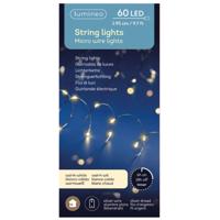 Lumineo draadverlichting - timer - zilverdraad - 40 lampjes - warm wit licht - 195 cm - 300 cm