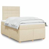 Boxspring met matras stof crèmekleurig 120x200 cm