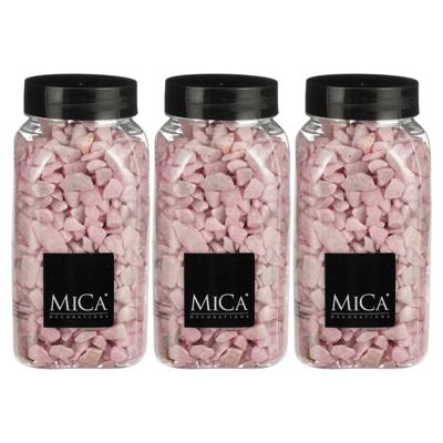 Mica Decorations decoratie steentjes - 3x - roze - 650ml - hobby steentjes Mica Decorations decoratie steentjes - 3x - roze - 650ml - hobby steentjes