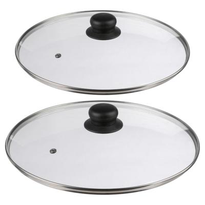 Universele pannendeksels - set van 2x stuks - glas - dia 24 en 29,5 cm
