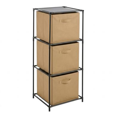 Kastmandjes/opberg mandjes - beige - 3x stuks van 29 Liter - In rekje van 34 x 98 cm Kastmandjes/opberg mandjes - beige - 3x stuks van 29 Liter - In rekje van 34 x 98 cm