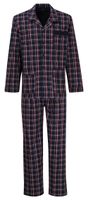 Gotzburg Doorknoop pyjama geweven blauw ruit