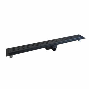 AQS Douchegoot Flens Met Uitneembaar Sifon 100x7x6.7 cm RVS Mat Zwart Boss & Wessing