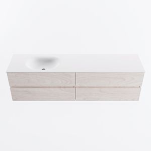MONDIAZ VICA 180cm badmeubel onderkast Underlayment 4 lades. Wastafel MOON links 1 kraangat, kleur Talc.