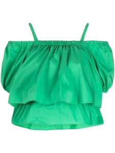 tout a coup blouse crop à épaules dénudées - Vert