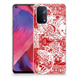 Silicone Back Case OPPO A93 5G Angel Skull Rood