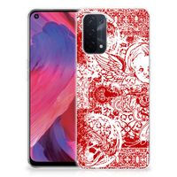 Silicone Back Case OPPO A93 5G Angel Skull Rood - thumbnail