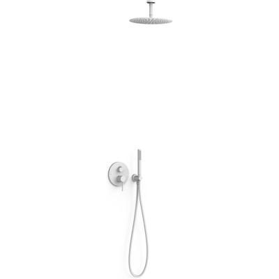 Regendouche set Tres Study | Inbouw | Mengkraan | 2-weg | Rond | Wit mat