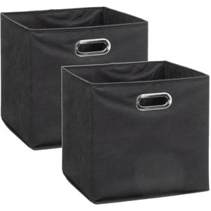 Opbergmand/kastmand donkergrijs - Set van 4x stuks - linnen - 29 liter - 31 x 31 x 31 cm - Opbergbox