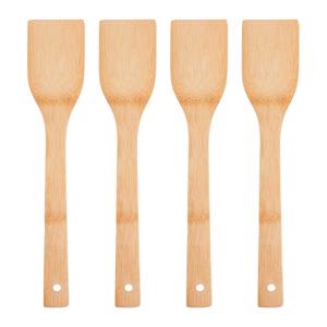 Kook/keuken gerei - 4x - keuken lepel - bruin - bamboe hout - 34 cm