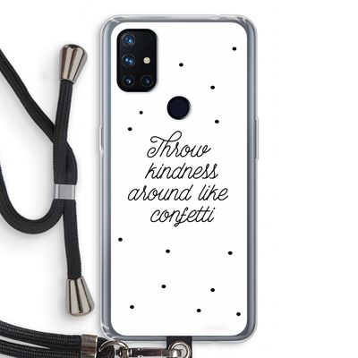 Confetti: OnePlus Nord N10 5G Transparant Hoesje met koord