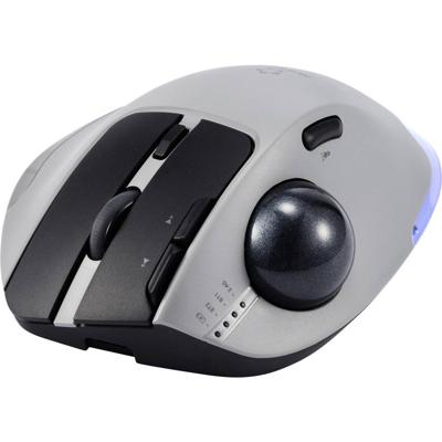 Renkforce RF-WLEM-500 Ergonomische muis Draadloos, Radiografisch, Bluetooth Optisch Grijs, Zwart 7 Toetsen 400 dpi, 800 dpi, 1600 dpi, 2400 dpi, 4800 dpi