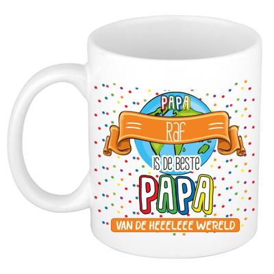 Naam mok papa Raf - wit - de beste - keramiek - 300 ml - Vaderdag/verjaardag Naam mok papa Raf - wit - de beste - keramiek - 300 ml - Vaderdag/verjaardag