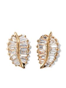 Anita Ko boucles d'oreilles feuille en or 18ct ornées de diamants